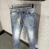 Docle & Gabbana Light Blue Jeans Orange Logo