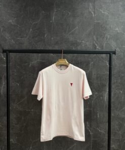 AMI Heart Logo Red T-Shirt Roze