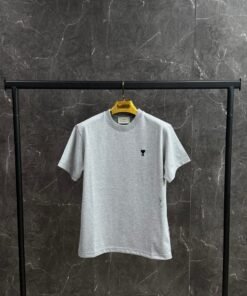 AMI Heart Logo Black T-Shirt Grey