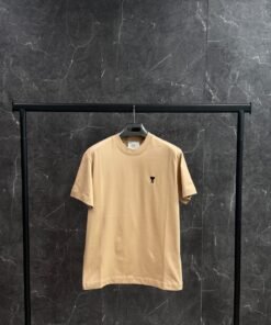 AMI Heart Logo Black T-Shirt Beige