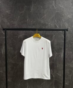 AMI Heart Logo Red T-Shirt White