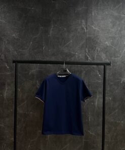 Moncler V-hals T-shirt Blue