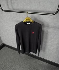 Ami Sweater Zwart Zachte Stof