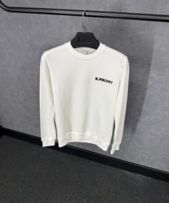 Burberry White Sweater Text Logo