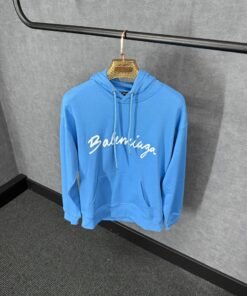 Balenciaga Blue Hoody Big Text