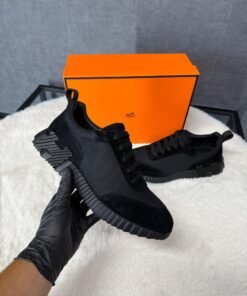 Hermes Bouncing Sneakers Black on Black Ribbels