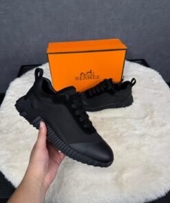 Hermes Bouncing Sneakers Black on Black Leather