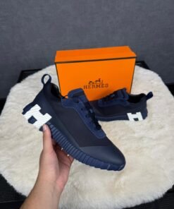 Hermes Bouncing Sneakers Blue Leather