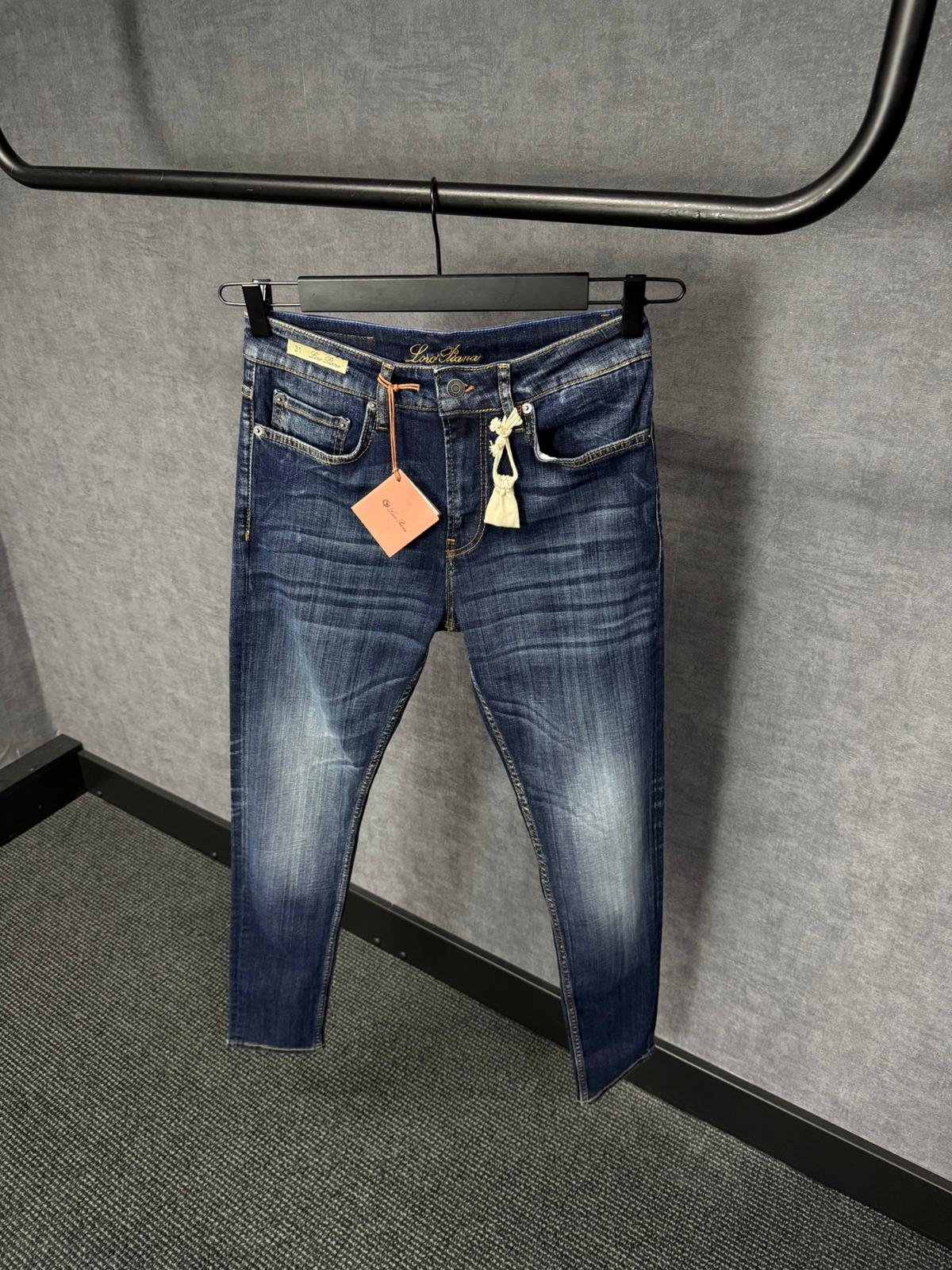 Loro Piana Light Dark Blue Jeans Orange Label