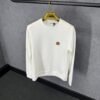 Moncler White Sweater Brown Logo