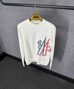Moncler White Sweater Big Logo