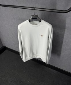 Moncler Basic Logo Sweater Light Grey