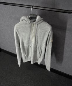 Moncler Grey Wool Hoody High Quality