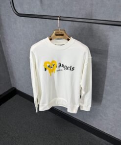 Palm Angels White Sweater Yellow Heart