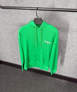 Balenciaga Green Hoody Classic Text Logo